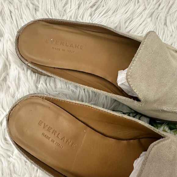 Everlane Womens The Modern Loafer Slip on Mule Sz 8 Beige Suede made in Italy - Picture 5 of 9
